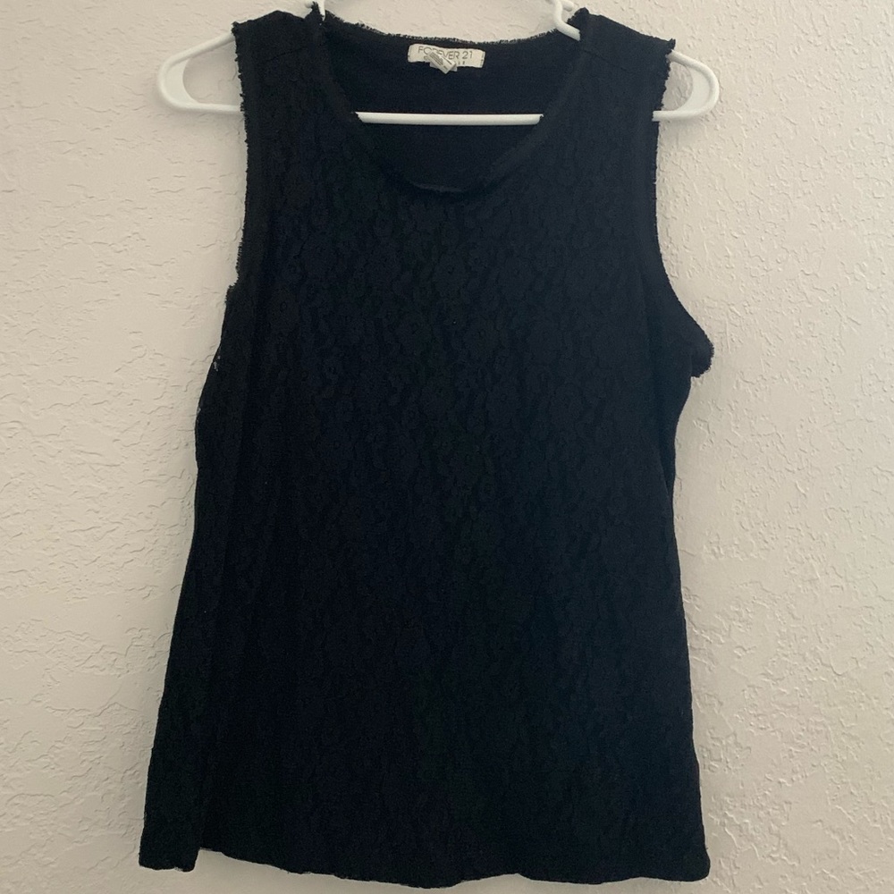 Forever 21 Black Lace Tank Top